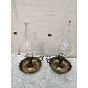 Fantastic MCM Style Mini Brass Base Oil Lamps